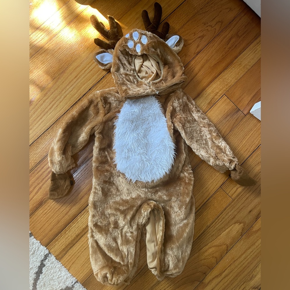 Kids Plush Reindeer Costume - Brown with White Chest